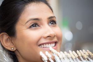matching porcelain veneers to a patient's teeth